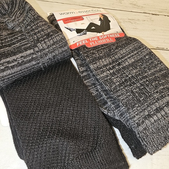 Cuddl Duds Socks Women 4-10 Black Gray Crew Warm Essentials Plushfill Super Soft - Picture 3 of 7